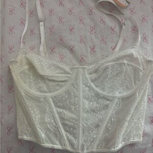 Chic White Sheer Corset Bra